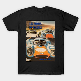 1974 Le Mans 24 Hours/Heures Racing Poster T-Shirt